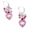 Pink 12x12mm CZ Heart Cluster Drop Earrings Sterling Silver or Gold-Filled product 1